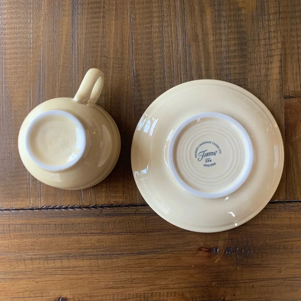 Fiesta Fiestaware Ivory off white teacup and saucer